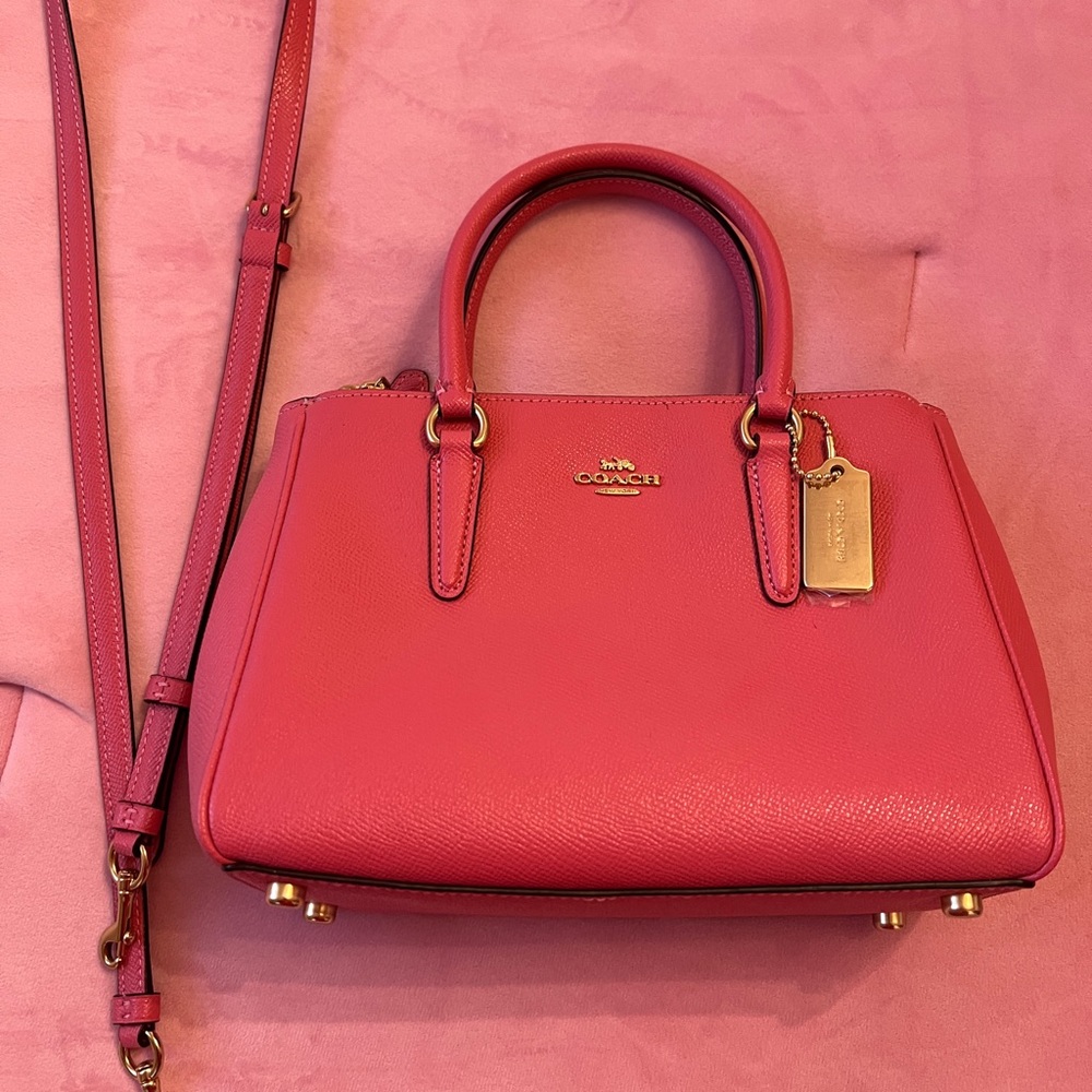 Pink Ruby Coach Leather Bag